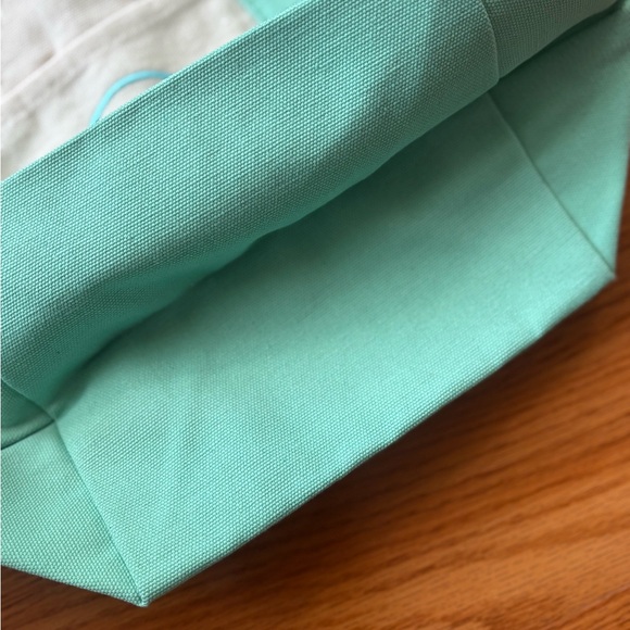 NWT Trader Joe’s 2 Canvas Mini Tote Bags - Green and Teal - Picture 5 of 11